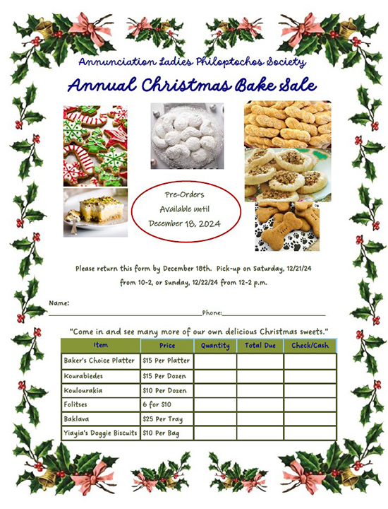 Annual Christmas Bake Sale